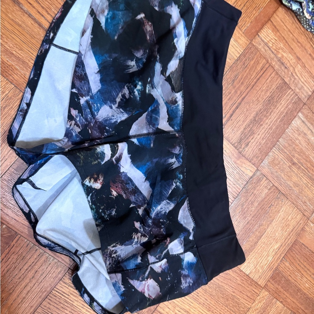 lululemon athletica Black and Blue Athletic Shorts